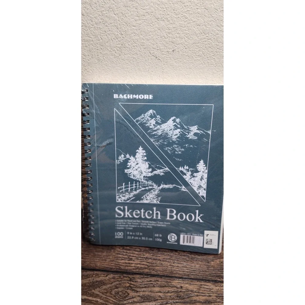 Lot Of 3 Bachmore Sketchpad 9X12 Inch (68lb/100g), 100 Sheets Spiral Bound Ske..